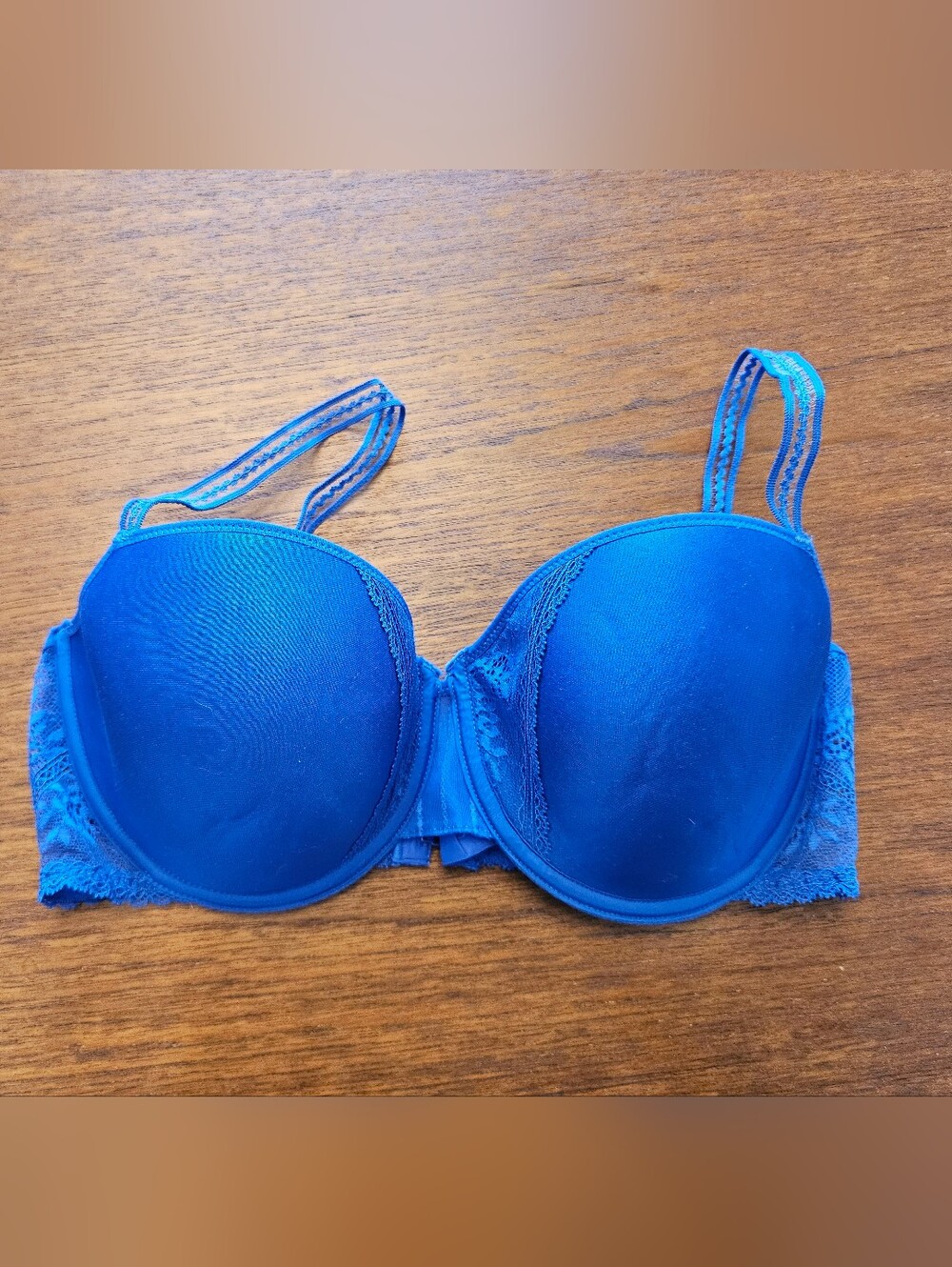 Chantelle Passionata Maddie T-Shirt Memory Foam Lace Bra Sailot Blue 34D